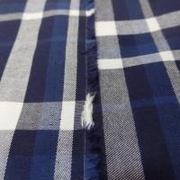 Coton style madras ton bleu et blanc chiné