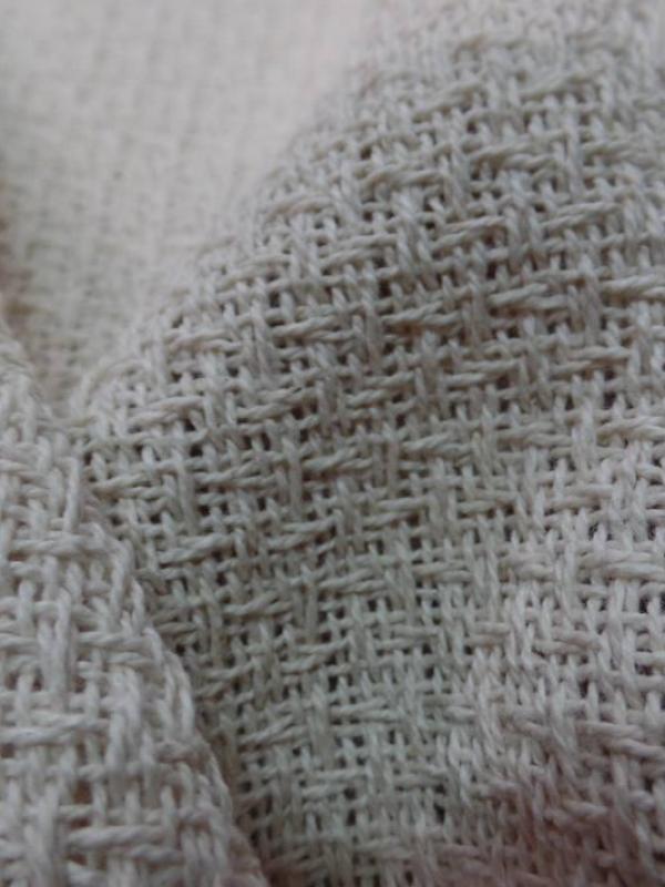 Coton lin tissage tricoté blanc cassé