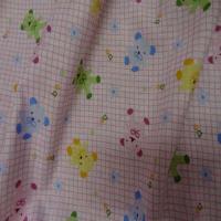 Coton ton rose enfant a carreaux motif ourson