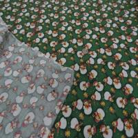 Coton ton vert imprime bonhomme de neige blanc3