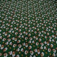 Coton ton vert imprime bonhomme de neige blanc7