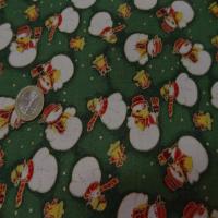 Coton ton vert imprime bonhomme de neige blanc8