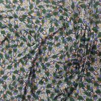 Coton tres fin imprime ton de vert blanc orange abricot3