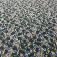 vente de tissu Coton très fin imprime ton de vert blanc orange