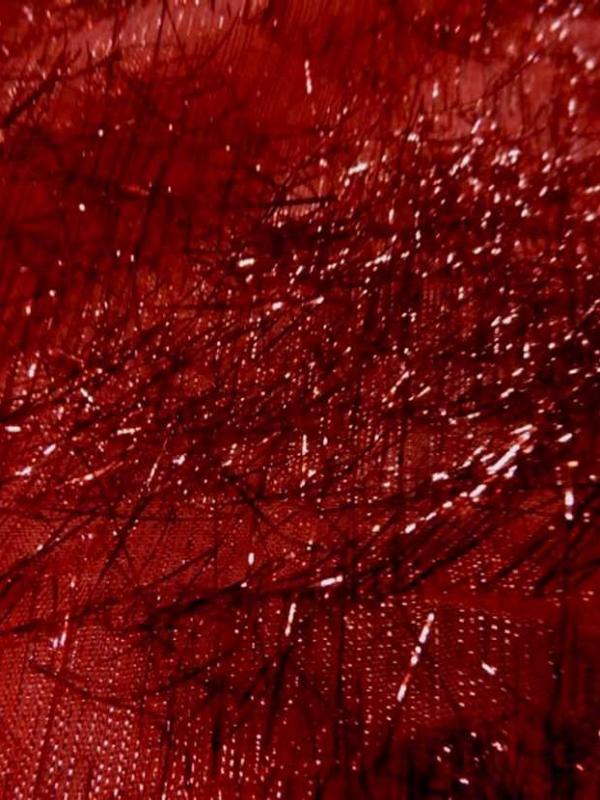 Coupon d organza rouge lame 1 60m