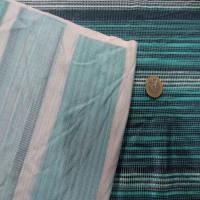 Coupon de 2m de polyamide lycra raye ton bleu8