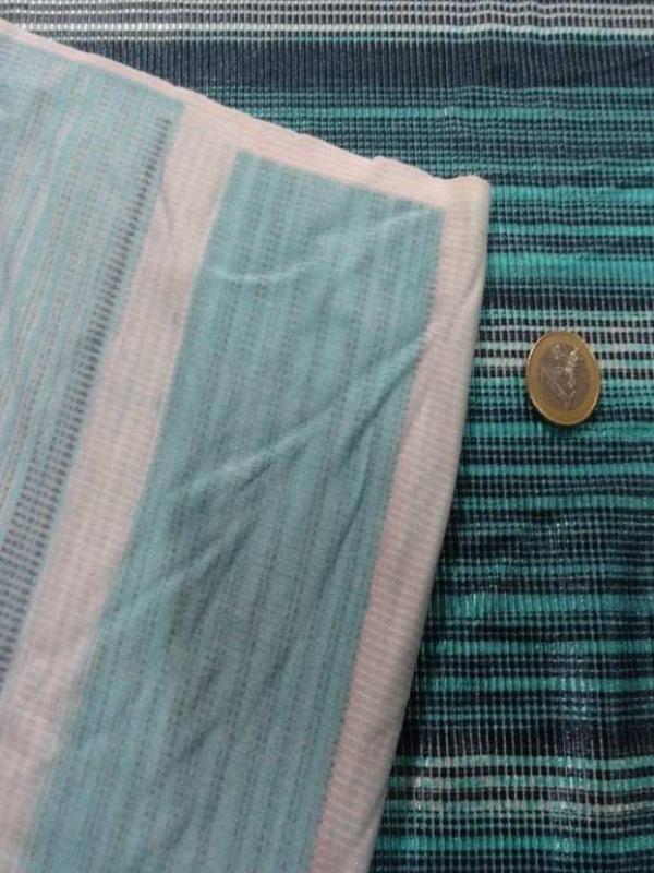 Coupon de 2m de polyamide lycra raye ton bleu