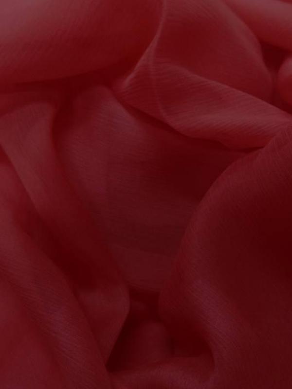 Vente de tissu coupon de 5m de mousseline de soie crepon ton rouge