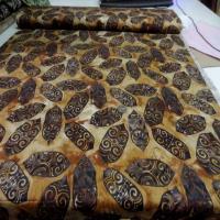 Coupon de batik motif masque africain ton beige marron 1 60m8