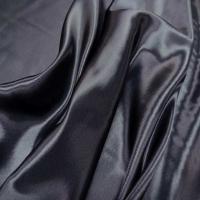 Coupon de beau satin en viscose ton gris anthracite