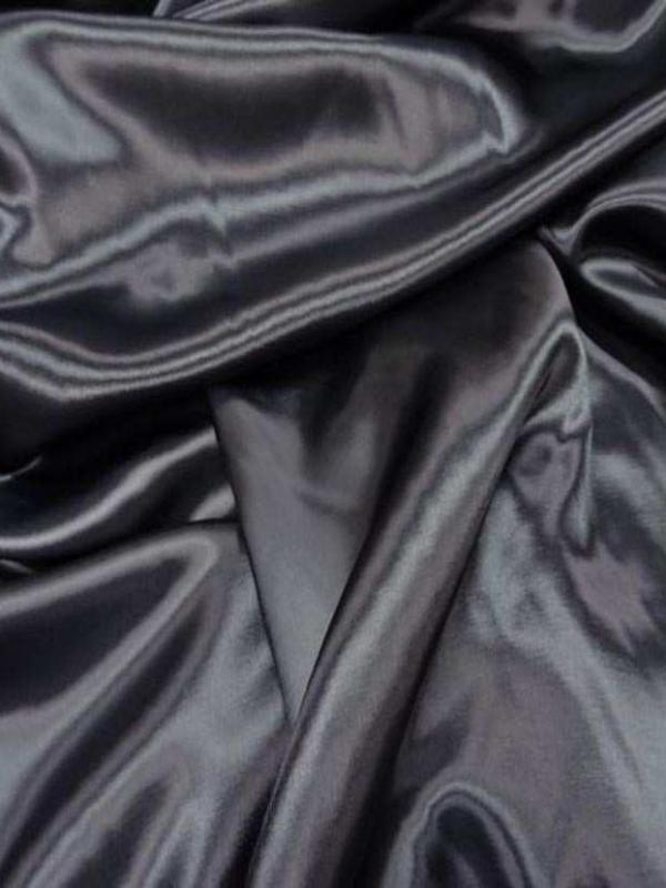 Coupon de beau satin en viscose ton gris anthracite
