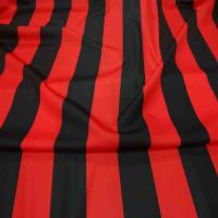 Coupon de jersey polyester a bandes rouge et noire 4m