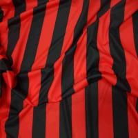 Coupon de jersey polyester a bandes rouge et noire 4m9