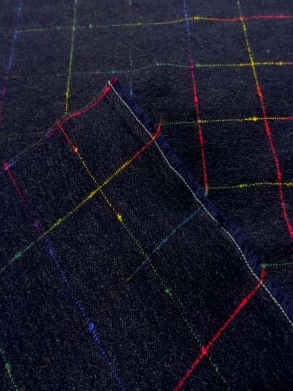 Coupon de lainage lycra leger a carreaux 2m