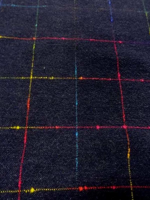 Coupon de lainage lycra leger a carreaux 2m