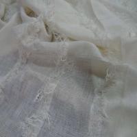 Coupon de lin blanc casse a frange 2 35m