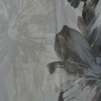 Coupon de lin blanc imprime gris beige et taupe 1 80m2
