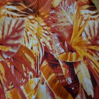 Coupon de lin imprime orange rouille
