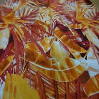 Coupon de lin imprime orange rouille1