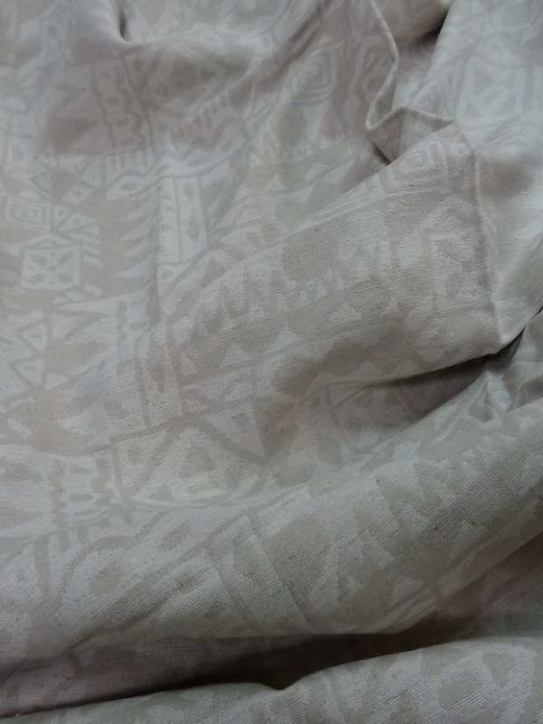 Coupon de lin melange damasse ton naturel