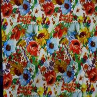 Coupon de lycra blanc imprime fleurs 3 45m