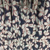 Coupon de lycra lurex metal imprime fleurs bleu blanc et rouge 2 20m