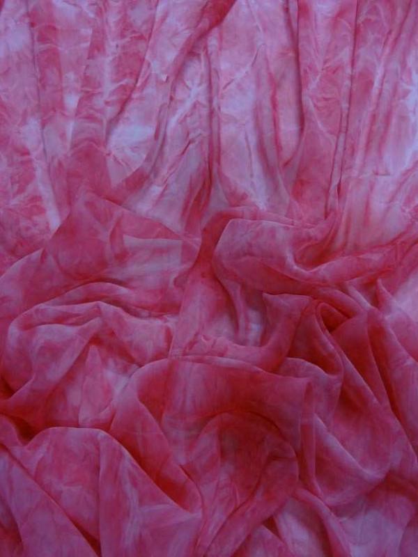 Coupon de mousseline faux uni ton rose 1 60m