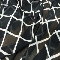 Coupon de mousseline noire a carreaux blanc 1 60m4