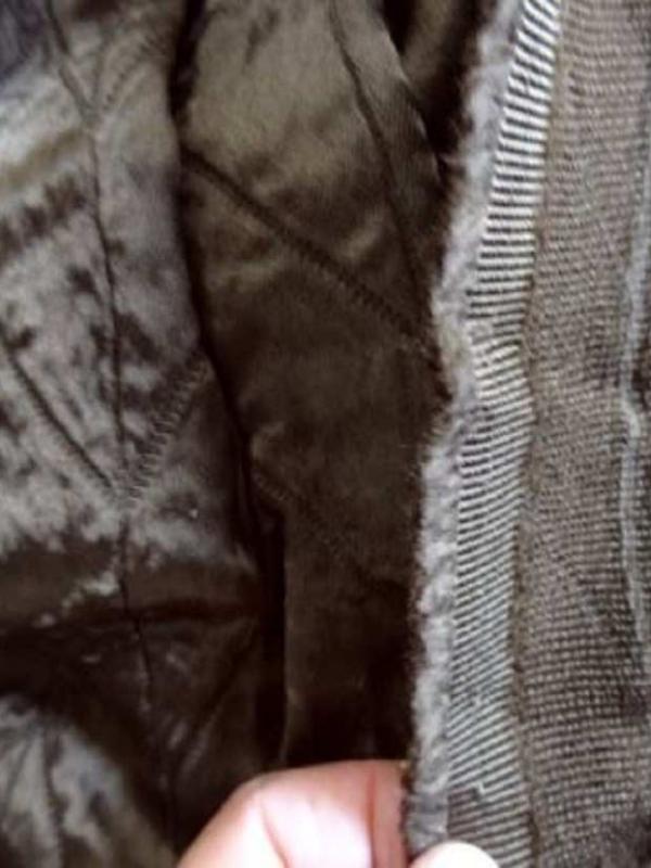 Coupon de satin double faconne a chevrons marron kaki