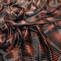 Coupon de satin viscose noir imprime rouge 1 40m