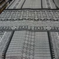 Coupon de satine imprime noir et blanc 1 50m