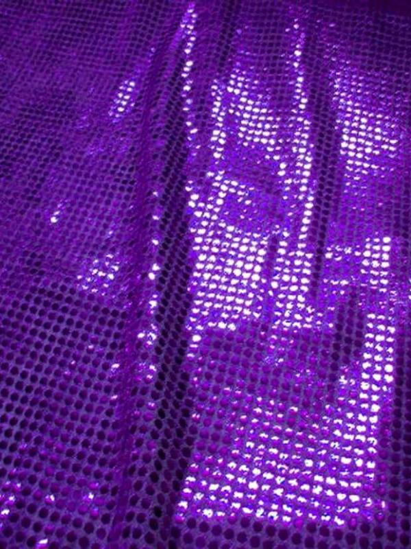 Coupon de tissu lavande fonce a paillettes ronde rose 1 20m
