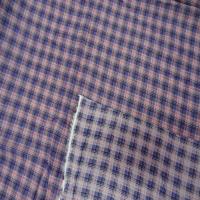 Coupon de voile coton imprime carreaux mauve rose 2 5m 0