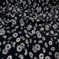 Crepe bleu nuit a fleurs blanche