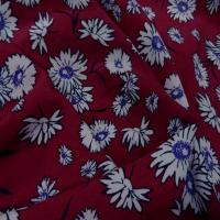 Crepe bordeaux a fleurs blanche7