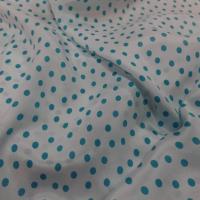 Crepe de soie blanc a pois bleu en 1 27m de large