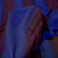 Crepe georgette a rayure ton rouille violet0
