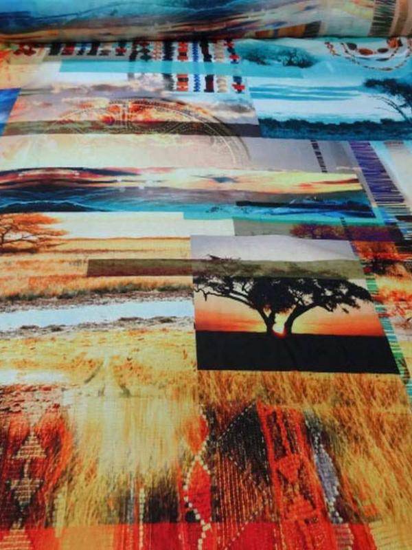 Crepe imprime paysage africain