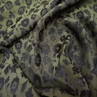 Crepe satin faconne kaki noir