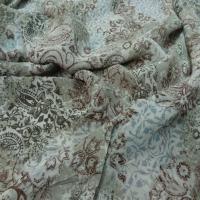 Crepe viscose imprime ton vert clair et marron5