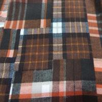 Crepon coton ton marron a carreaux5