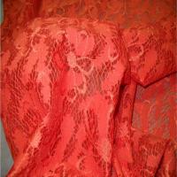 Dentelle brode sur resille ton orange0