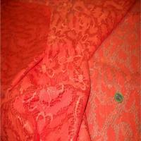 Dentelle brode sur resille ton orange1