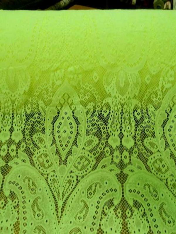 vente de tissu dentelle légèrement lycra anis en 1.60m de large