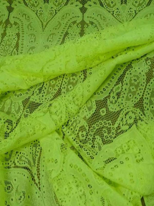 vente de tissu dentelle légèrement lycra anis en 1.60m de large