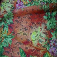 Dentelle lycra imprime fleurs