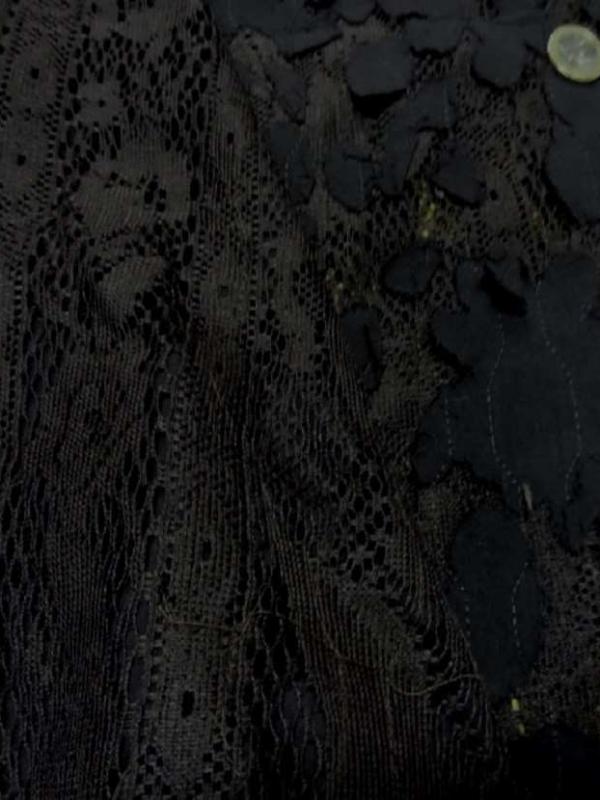 Dentelle marron faconne rajout de tissu en coton