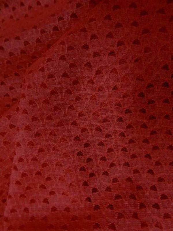 Dentelle resille faconne rouge