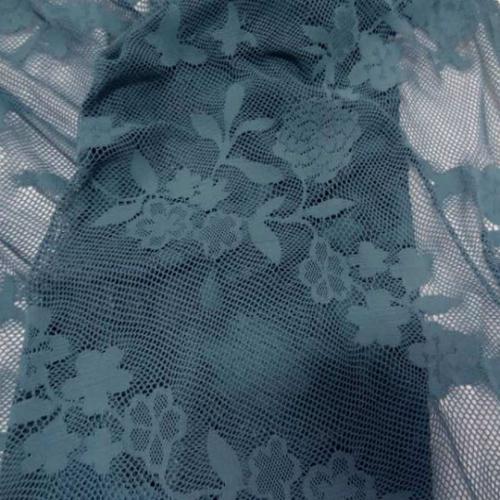 dentelle lycra extensible dans les 2 sens bleu petrole