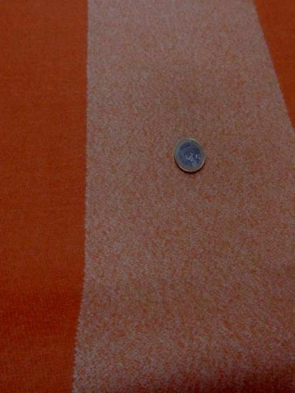 Drap de laine 100 raye orange chine